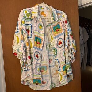 Jane + Delancey Fruit Button Up Top 2X